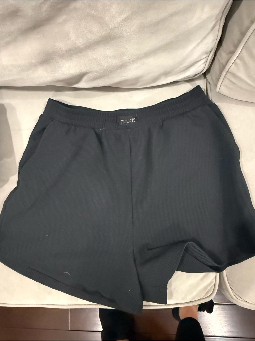 nuuds Black retro Ribbed Elastic Waist Shorts - NWOT
